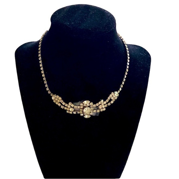Gorgeous Vintage Rhinestone Glam Necklace - Picture 1 of 10